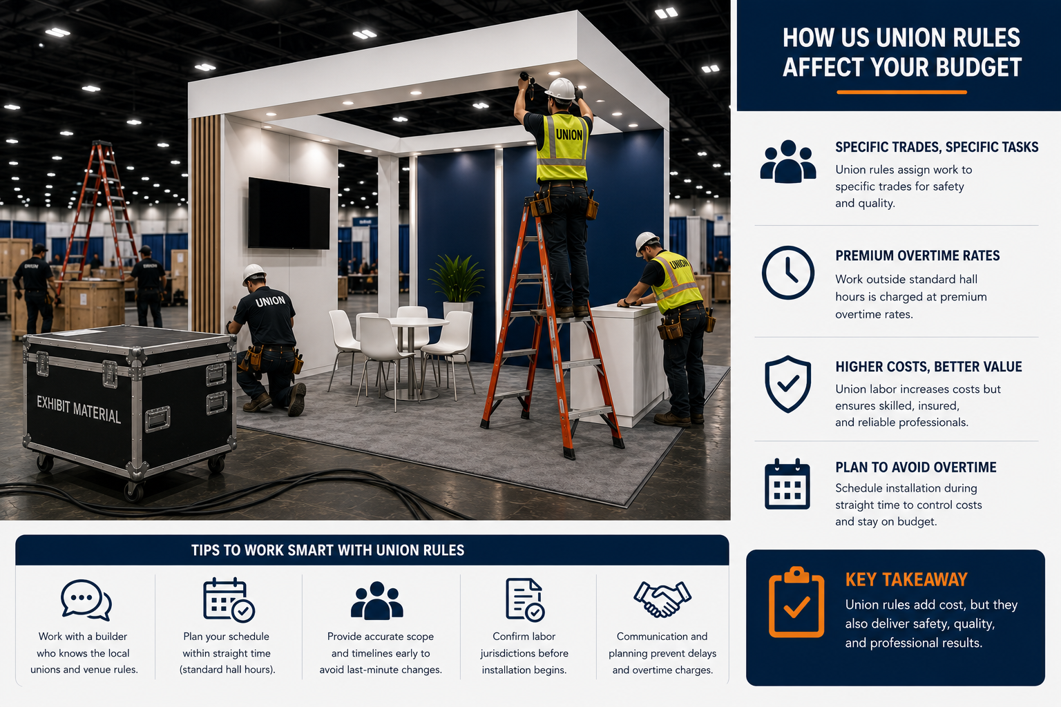 Union labor booth installation managed by US booth builders in Las Vegas